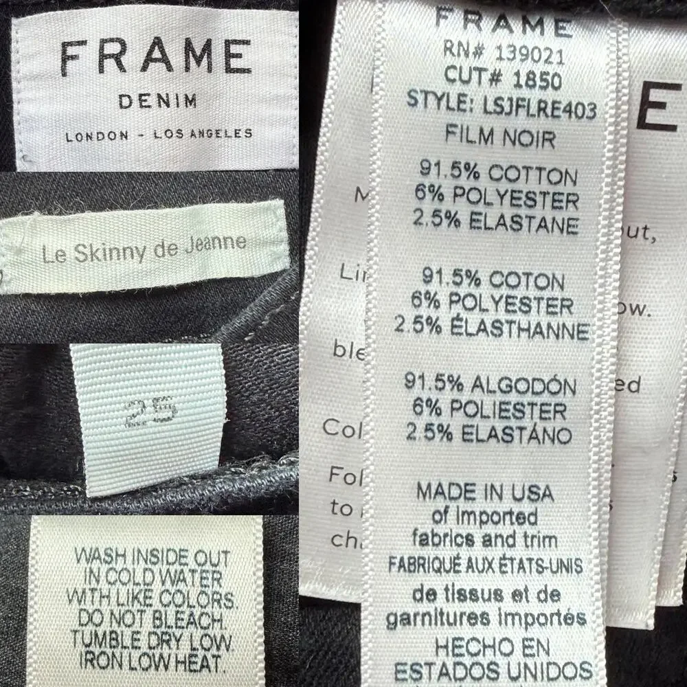 FRAME Denim Le Skinny De Jeanne Flounce Flare Raw Hem Jeans size 25